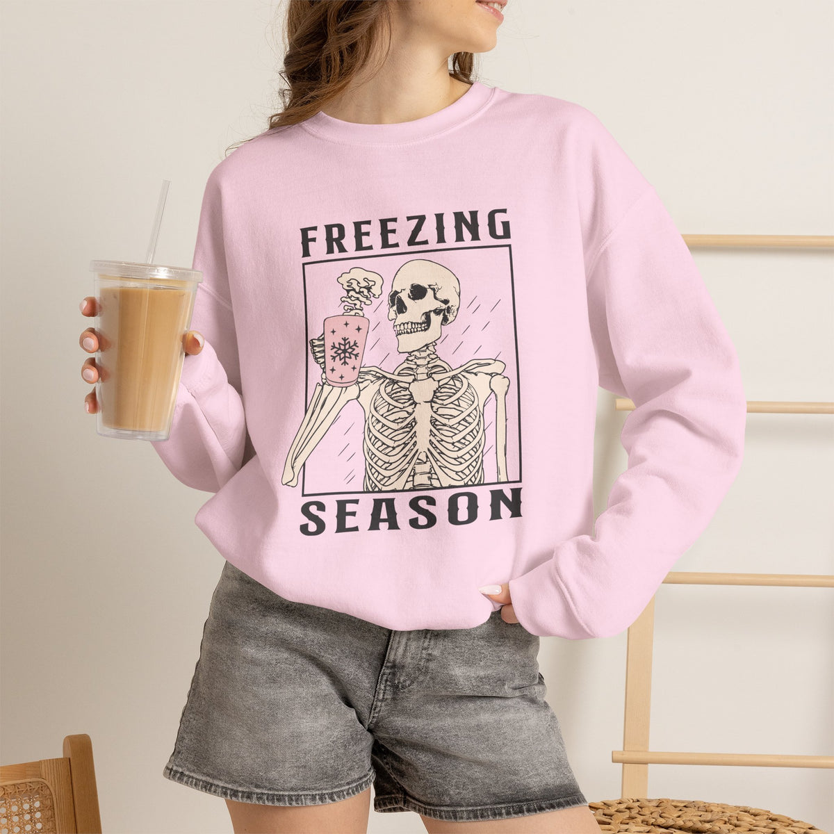Freezing Season Skeleton Unisex Heavy Blend™ Crewneck Sweatshirt