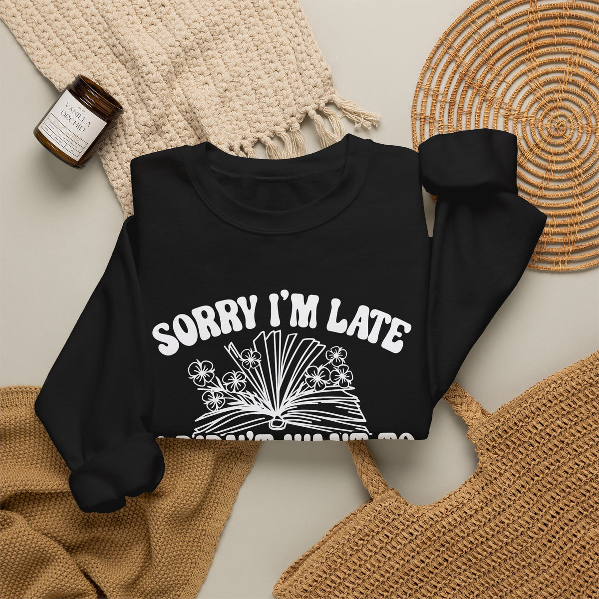 Sorry I'm Late I Didn't Want to Put My Book Down Unisex Heavy Blend™ Crewneck Sweatshirt