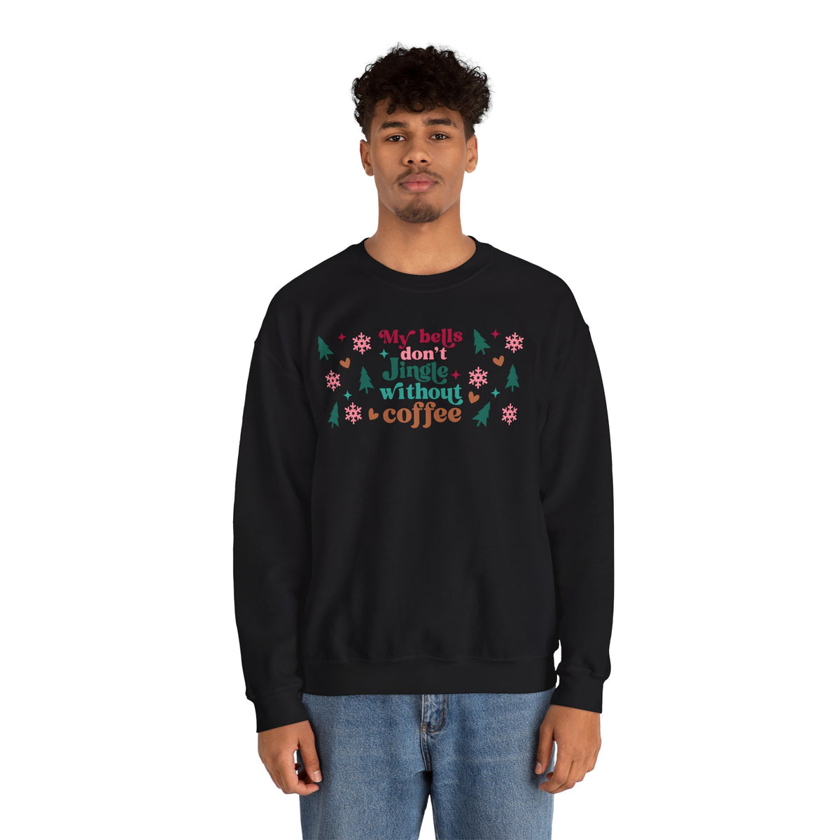 My Bells Don't Jingle without Coffee Unisex Heavy Blend™ Crewneck Sweatshirt