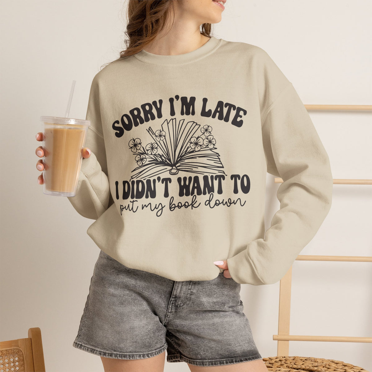 Sorry I'm Late I Didn't Want to Put My Book Down Unisex Heavy Blend™ Crewneck Sweatshirt