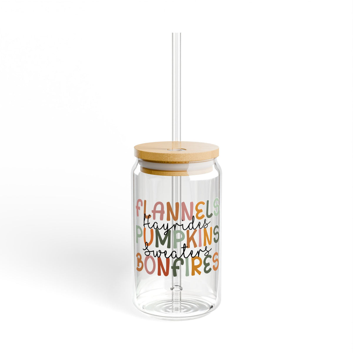 Fall Things Sipper Glass, 16oz