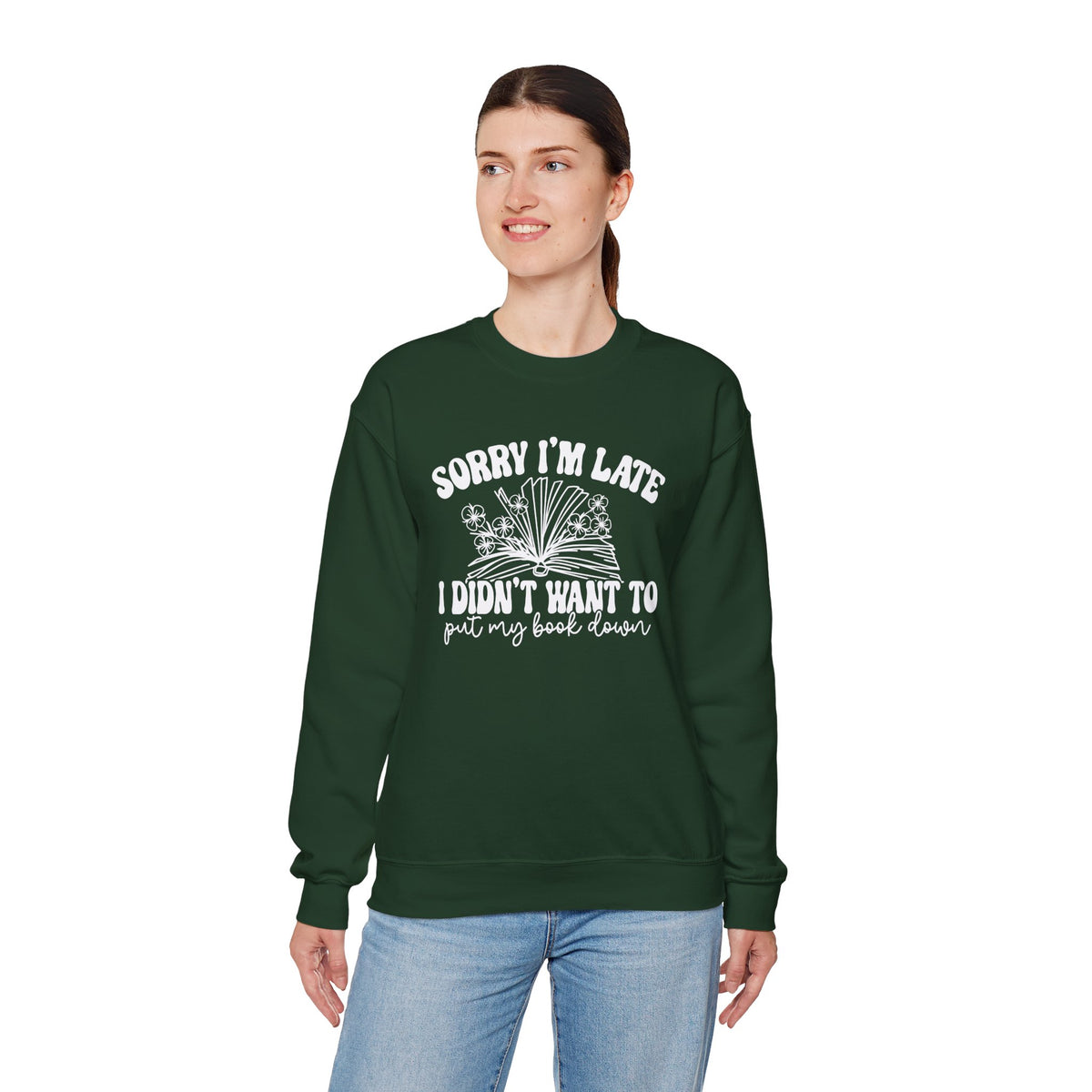 Sorry I'm Late I Didn't Want to Put My Book Down Unisex Heavy Blend™ Crewneck Sweatshirt