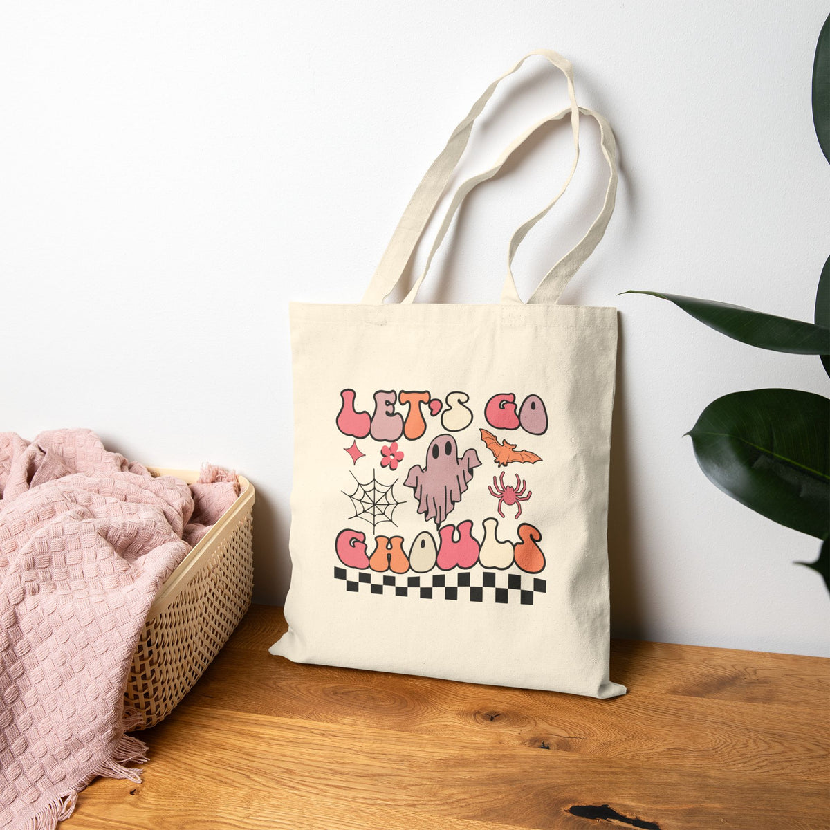 Let's Go Ghouls Cotton Canvas Tote Bag