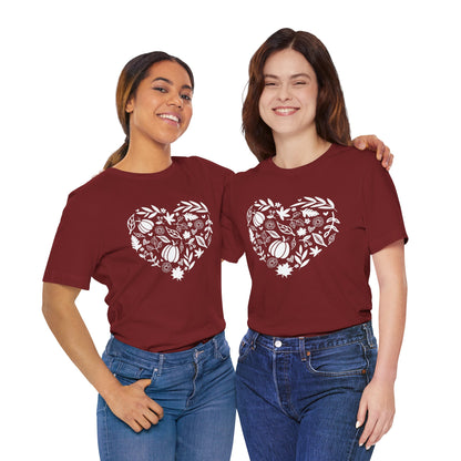 Fall Heart Unisex Jersey Short Sleeve Tee