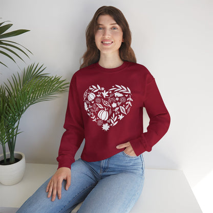 Fall Heart Unisex Heavy Blend™ Crewneck Sweatshirt