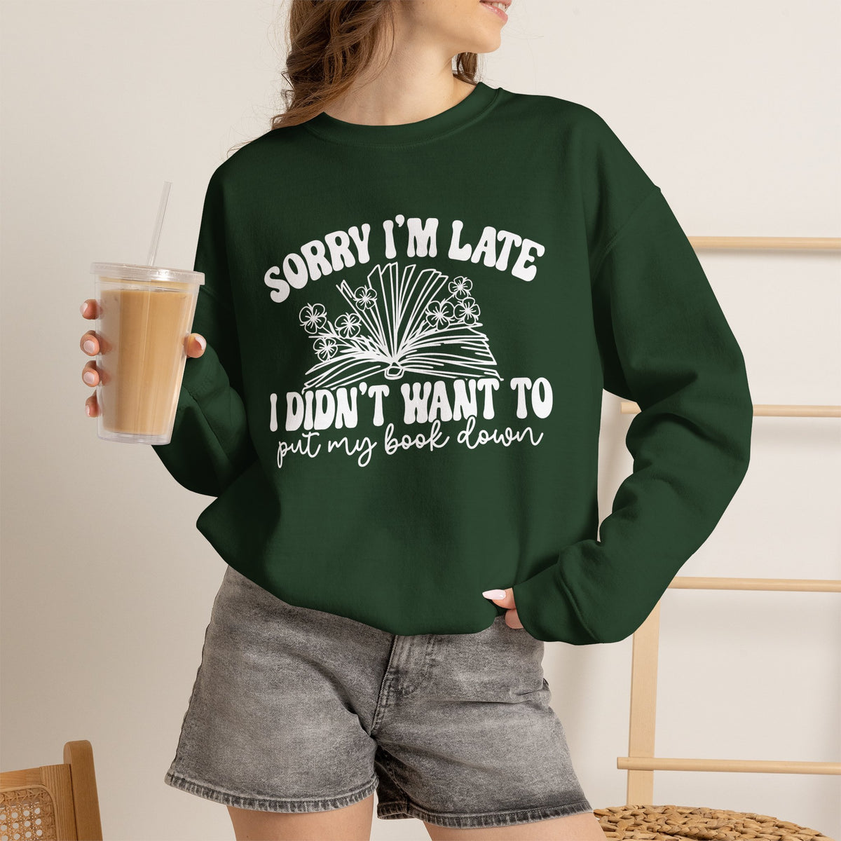 Sorry I'm Late I Didn't Want to Put My Book Down Unisex Heavy Blend™ Crewneck Sweatshirt