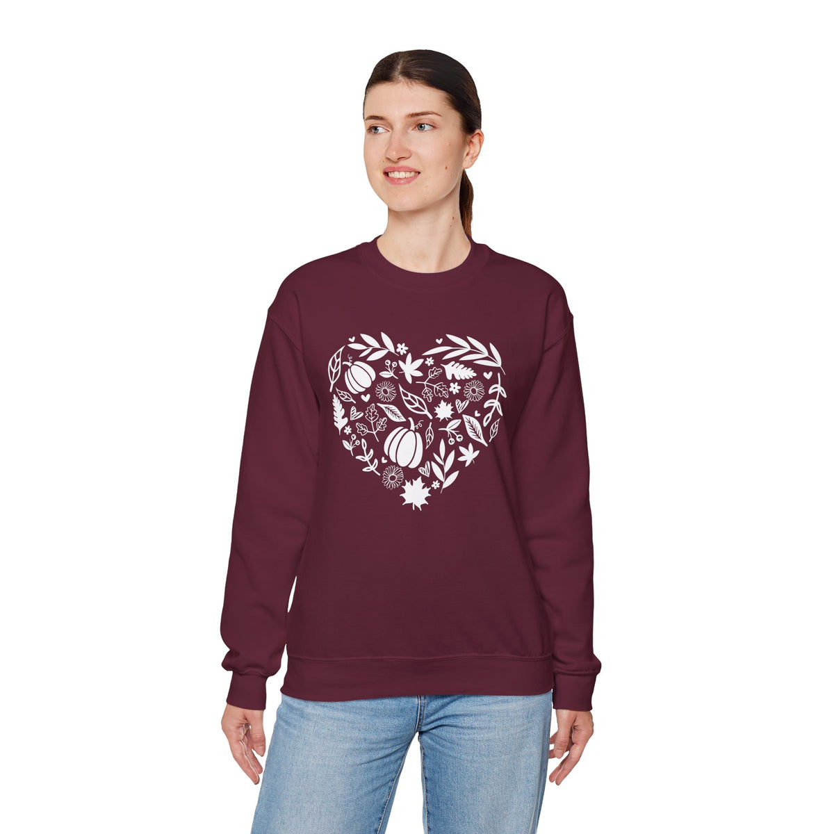 Fall Heart Unisex Heavy Blend™ Crewneck Sweatshirt