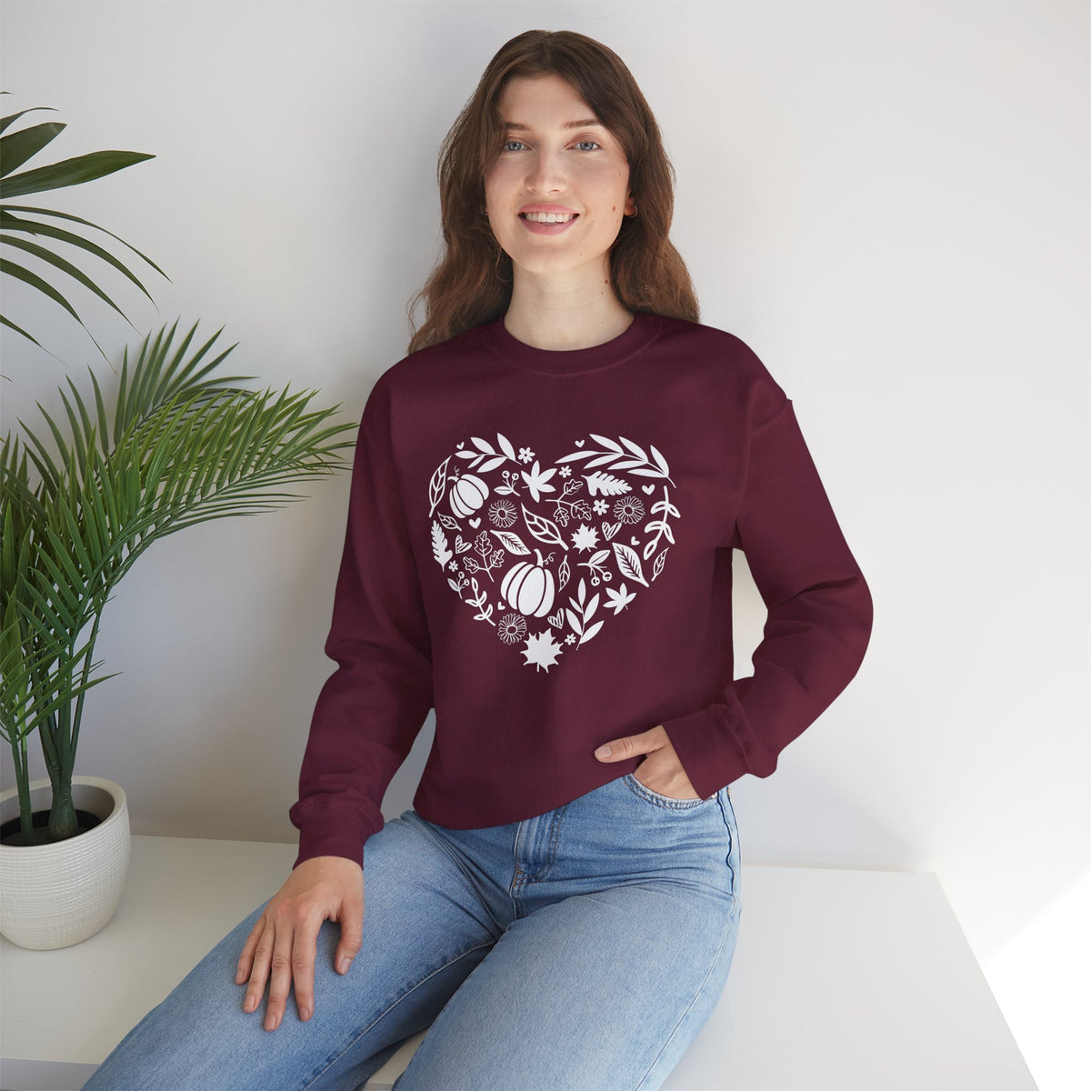 Fall Heart Unisex Heavy Blend™ Crewneck Sweatshirt