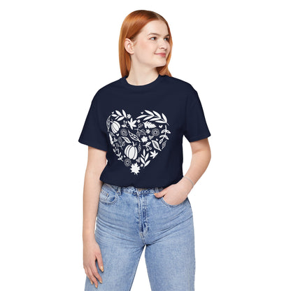 Fall Heart Unisex Jersey Short Sleeve Tee