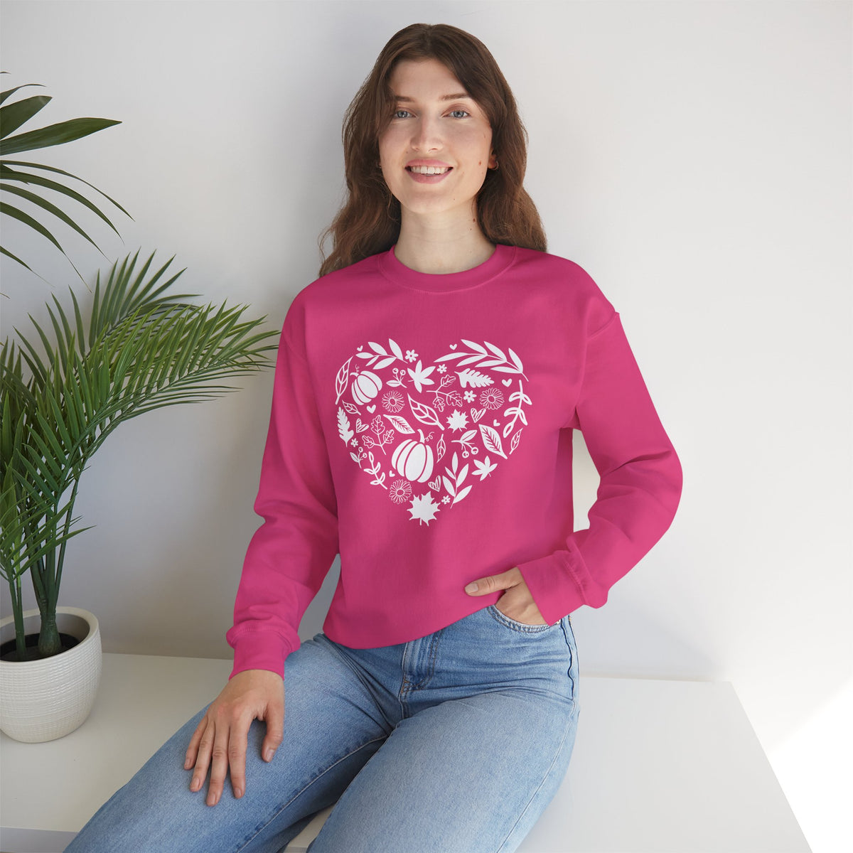 Fall Heart Unisex Heavy Blend™ Crewneck Sweatshirt