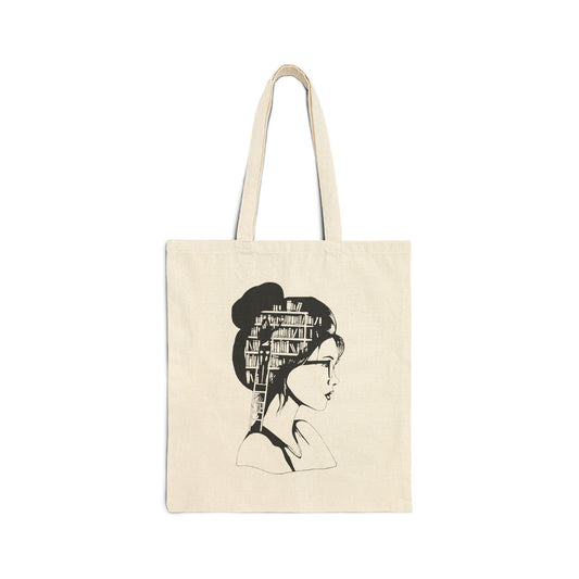 Inside a Bookworm's Mind Cotton Canvas Tote Bag