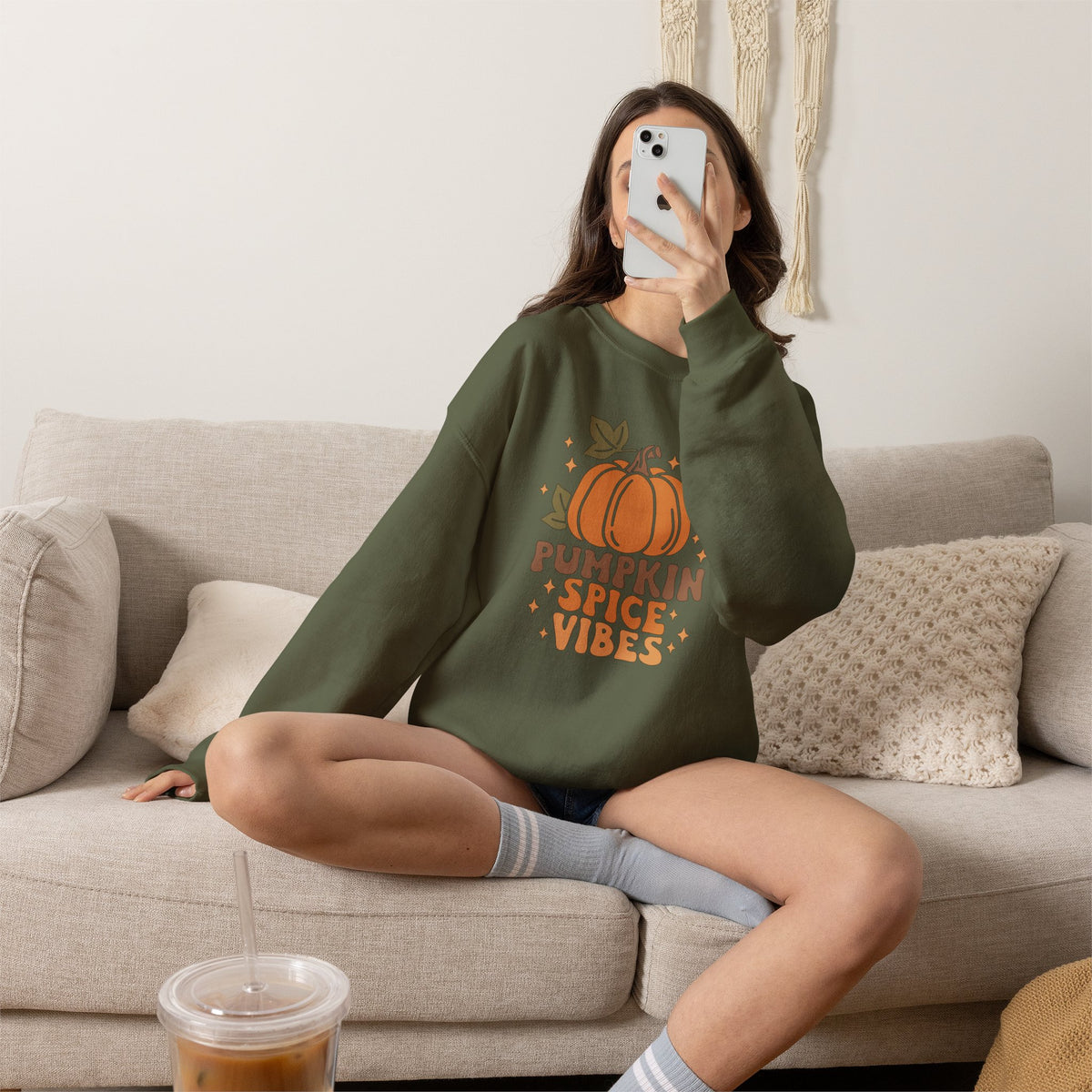 Pumpkin Spice Vibes Unisex Heavy Blend™ Crewneck Sweatshirt