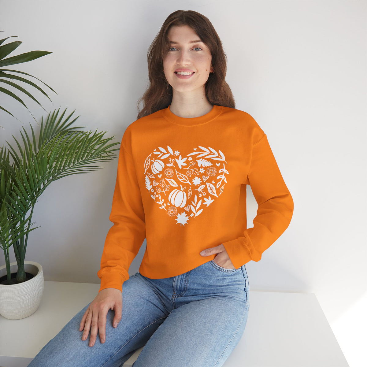 Fall Heart Unisex Heavy Blend™ Crewneck Sweatshirt
