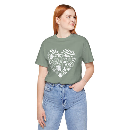 Fall Heart Unisex Jersey Short Sleeve Tee