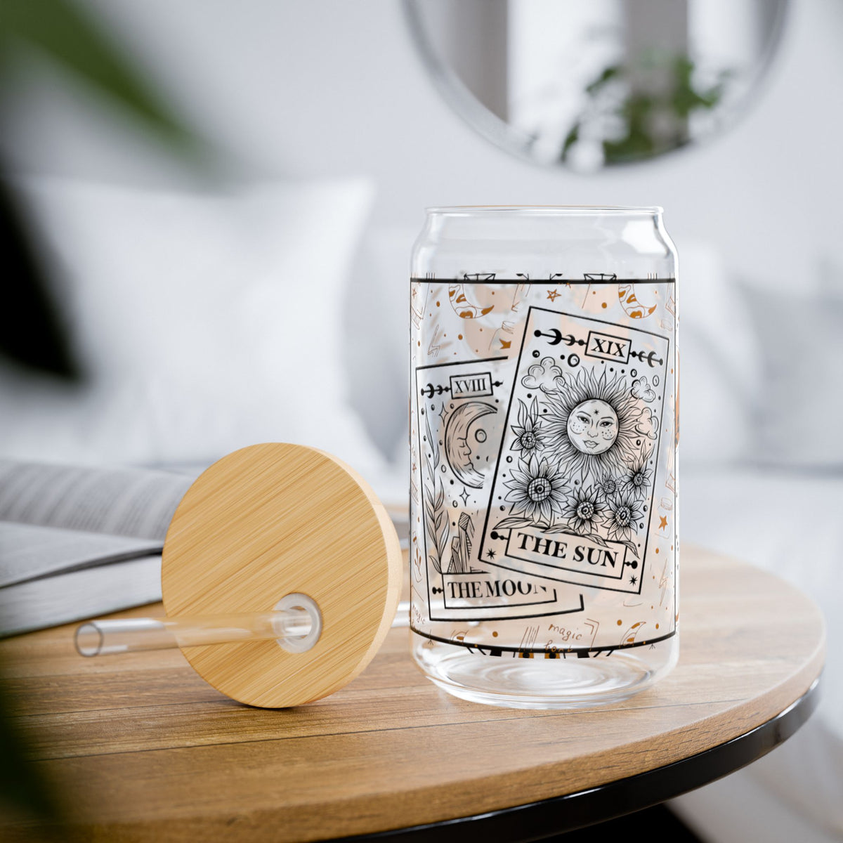 Sun and Moon Tarot Sipper Glass, 16oz
