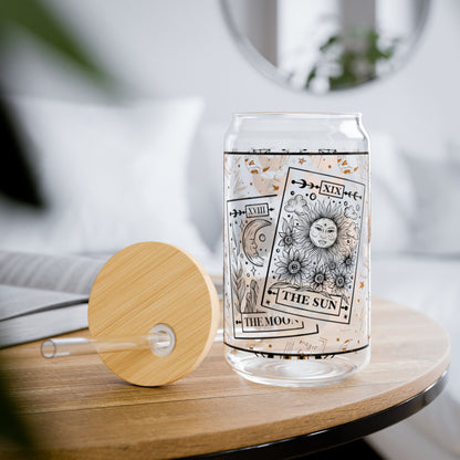 Sun and Moon Tarot Sipper Glass, 16oz