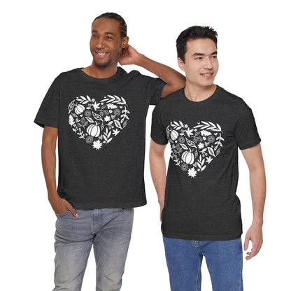 Fall Heart Unisex Jersey Short Sleeve Tee