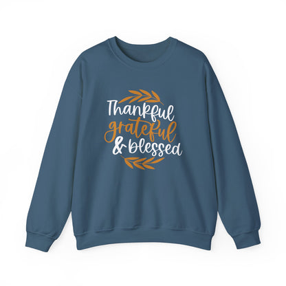 Thankful Grateful Blessed Unisex Heavy Blend™ Crewneck Sweatshirt