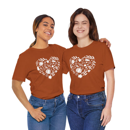 Fall Heart Unisex Jersey Short Sleeve Tee