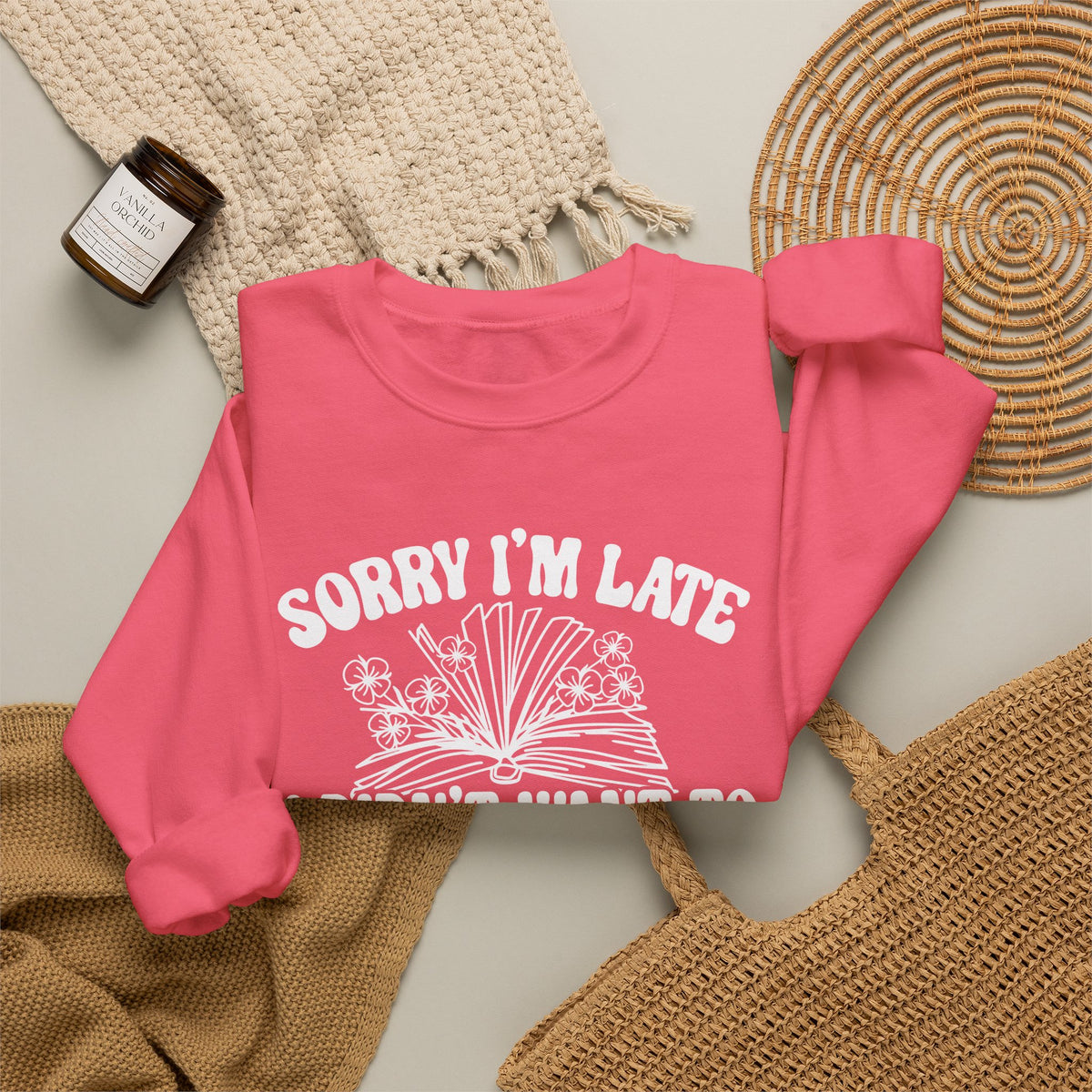 Sorry I'm Late I Didn't Want to Put My Book Down Unisex Heavy Blend™ Crewneck Sweatshirt
