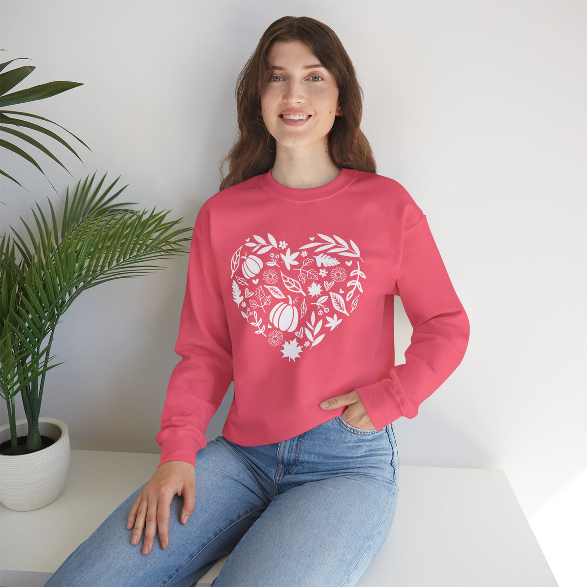 Fall Heart Unisex Heavy Blend™ Crewneck Sweatshirt