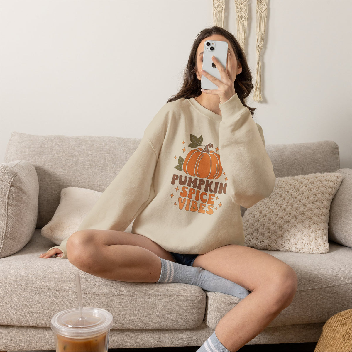Pumpkin Spice Vibes Unisex Heavy Blend™ Crewneck Sweatshirt