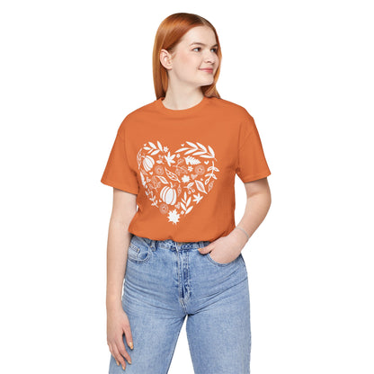 Fall Heart Unisex Jersey Short Sleeve Tee
