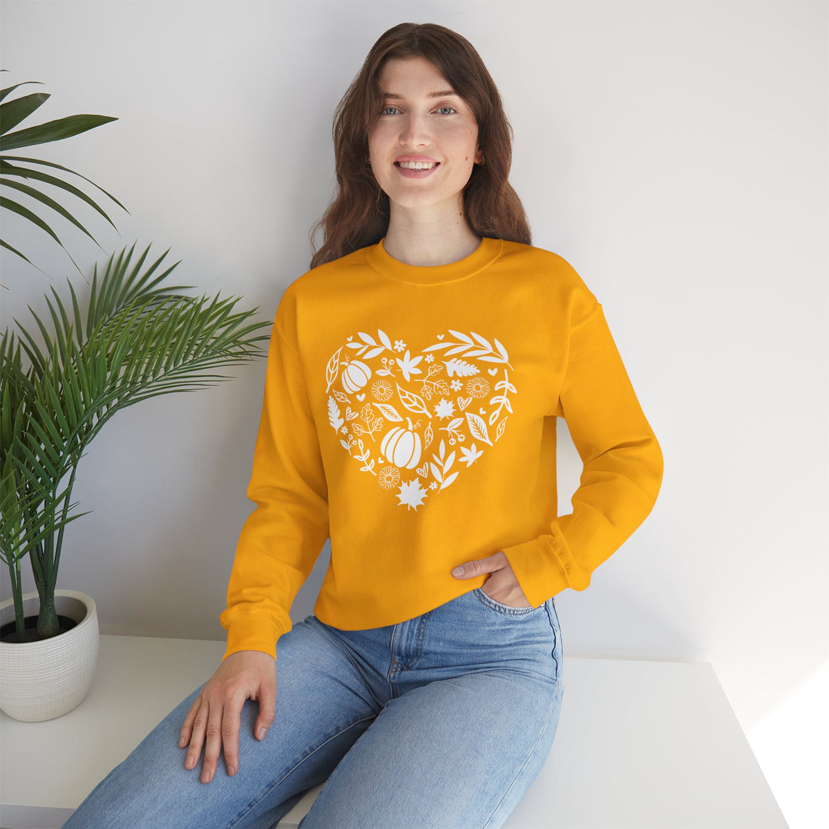 Fall Heart Unisex Heavy Blend™ Crewneck Sweatshirt