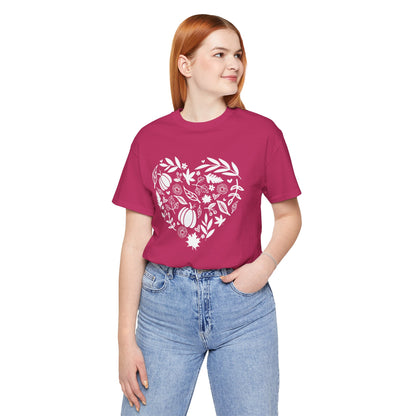 Fall Heart Unisex Jersey Short Sleeve Tee