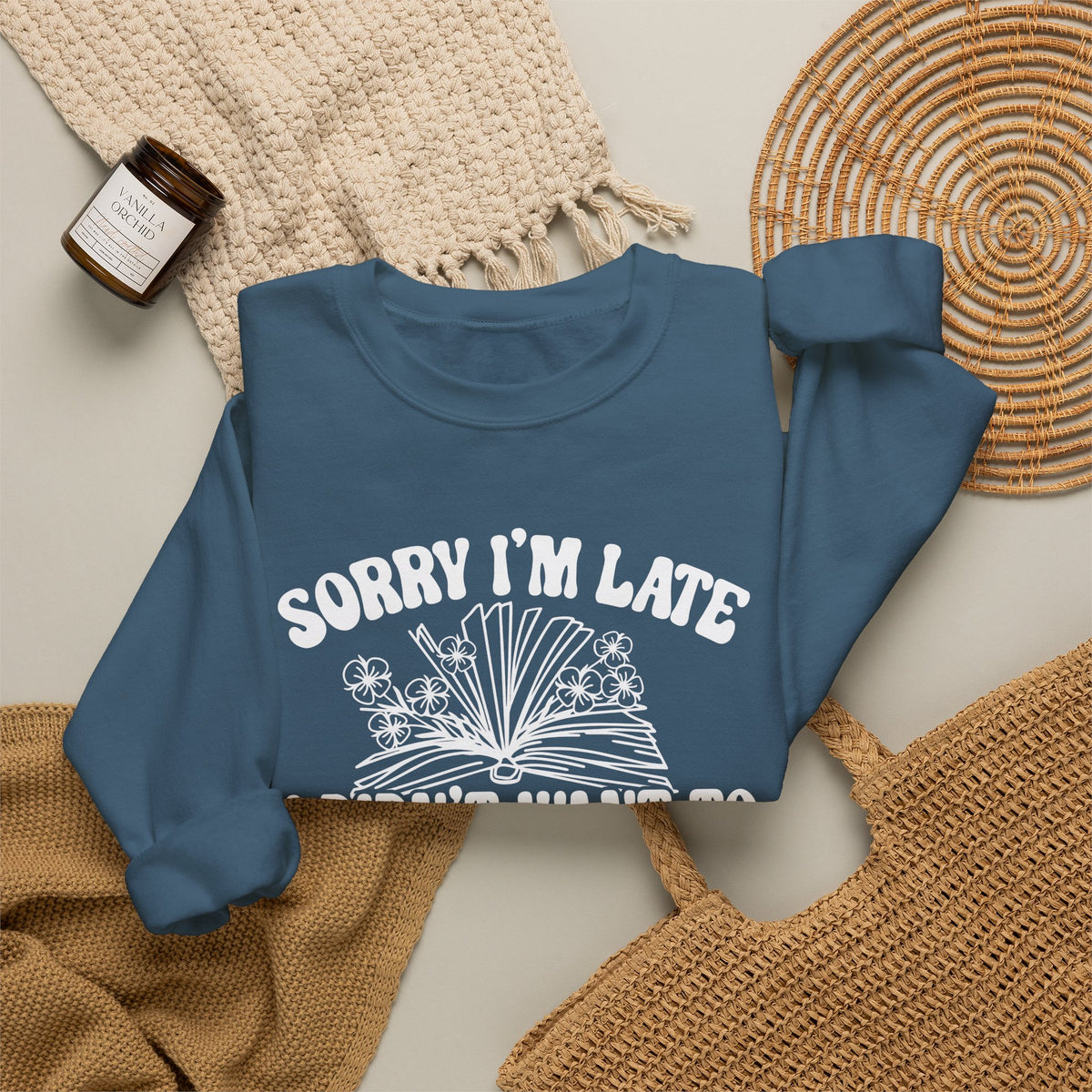Sorry I'm Late I Didn't Want to Put My Book Down Unisex Heavy Blend™ Crewneck Sweatshirt