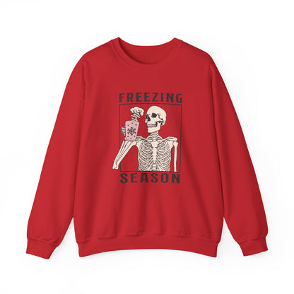Freezing Season Skeleton Unisex Heavy Blend™ Crewneck Sweatshirt