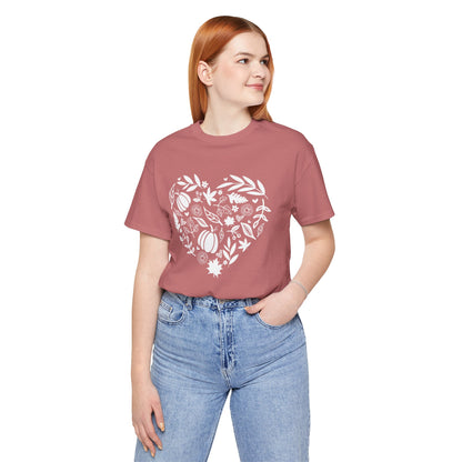 Fall Heart Unisex Jersey Short Sleeve Tee