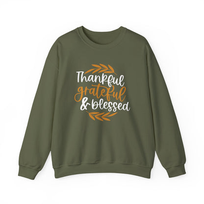 Thankful Grateful Blessed Unisex Heavy Blend™ Crewneck Sweatshirt