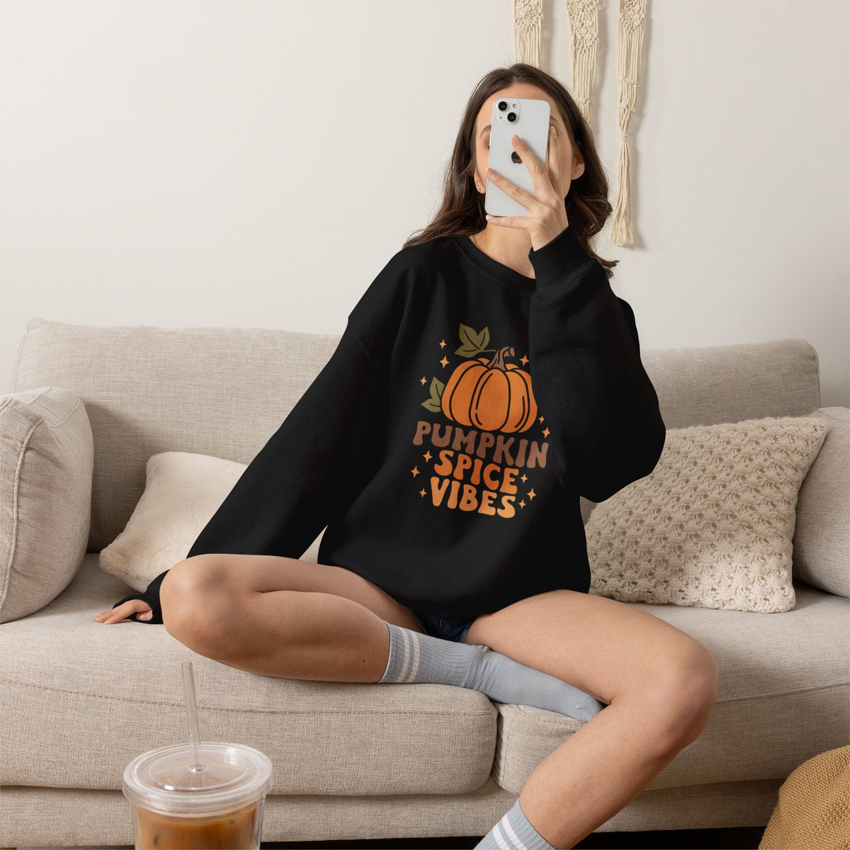 Pumpkin Spice Vibes Unisex Heavy Blend™ Crewneck Sweatshirt