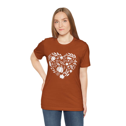 Fall Heart Unisex Jersey Short Sleeve Tee