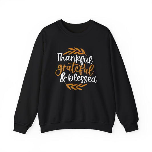 Thankful Grateful Blessed Unisex Heavy Blend™ Crewneck Sweatshirt