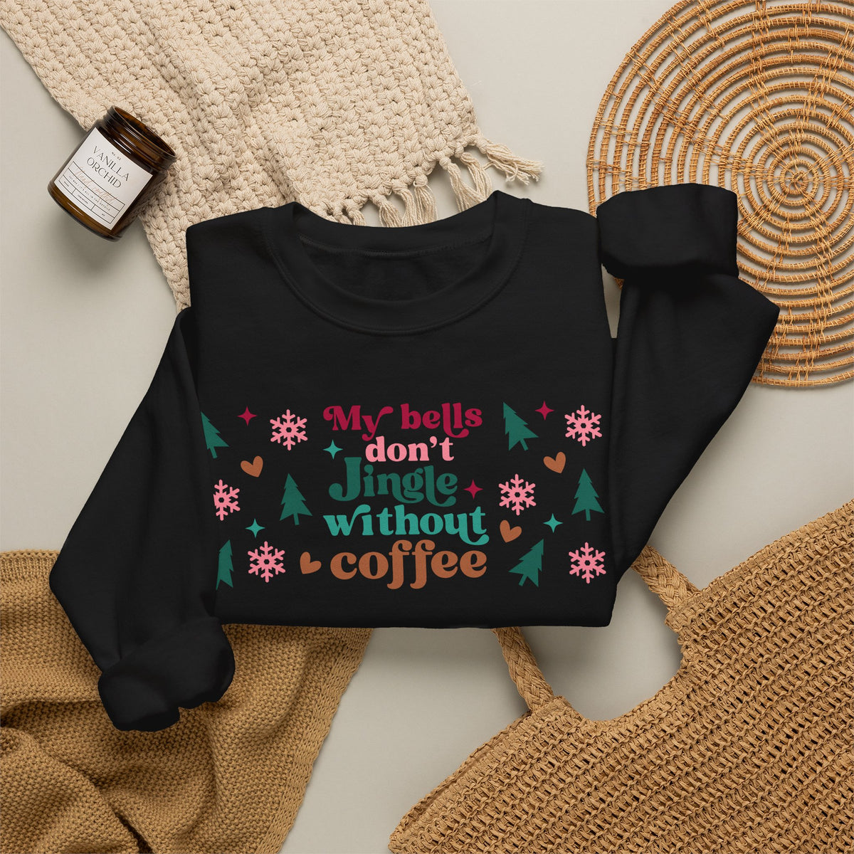 My Bells Don't Jingle without Coffee Unisex Heavy Blend™ Crewneck Sweatshirt