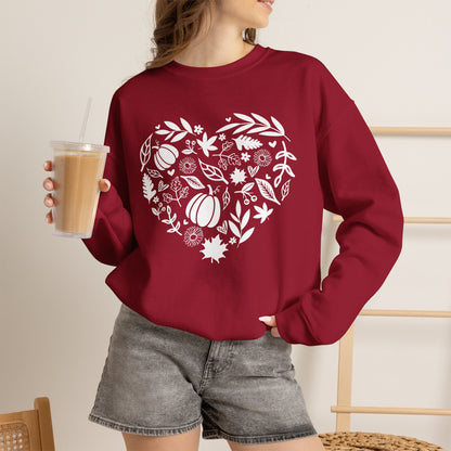 Fall Heart Unisex Heavy Blend™ Crewneck Sweatshirt