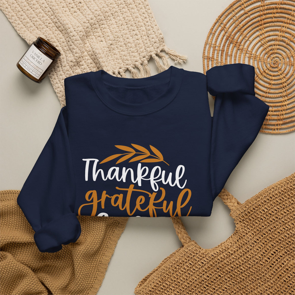 Thankful Grateful Blessed Unisex Heavy Blend™ Crewneck Sweatshirt