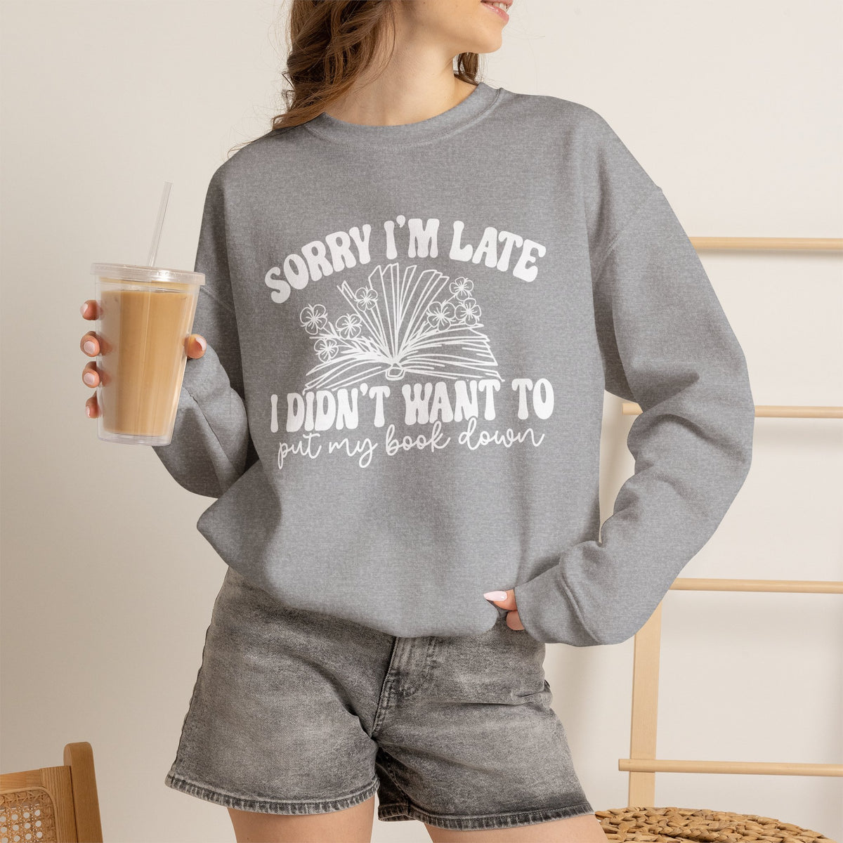Sorry I'm Late I Didn't Want to Put My Book Down Unisex Heavy Blend™ Crewneck Sweatshirt