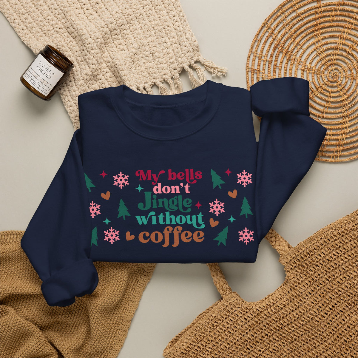 My Bells Don't Jingle without Coffee Unisex Heavy Blend™ Crewneck Sweatshirt