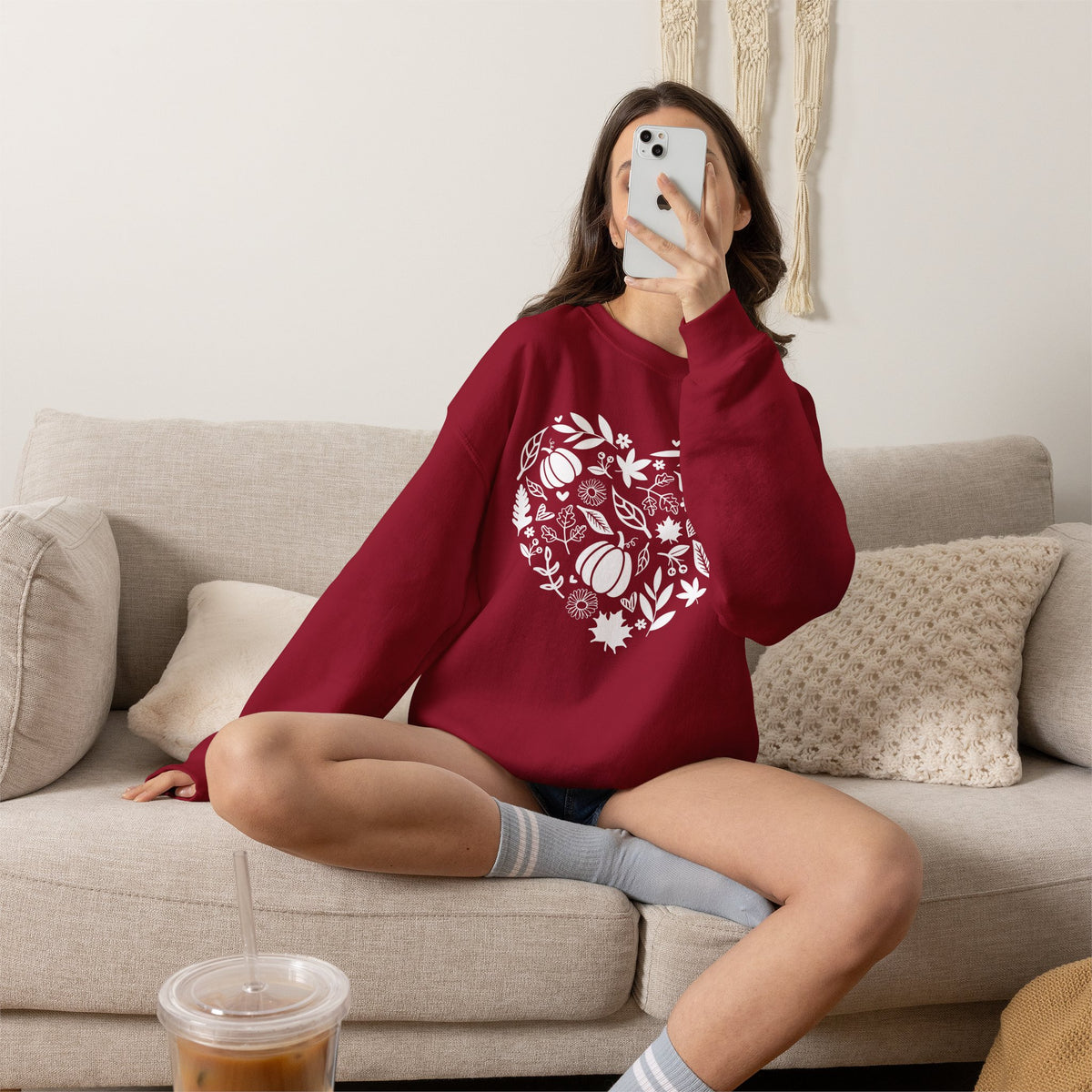 Fall Heart Unisex Heavy Blend™ Crewneck Sweatshirt
