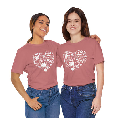 Fall Heart Unisex Jersey Short Sleeve Tee