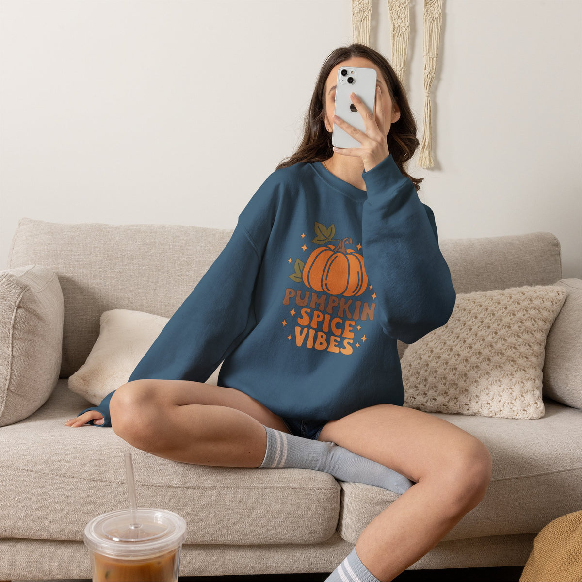 Pumpkin Spice Vibes Unisex Heavy Blend™ Crewneck Sweatshirt