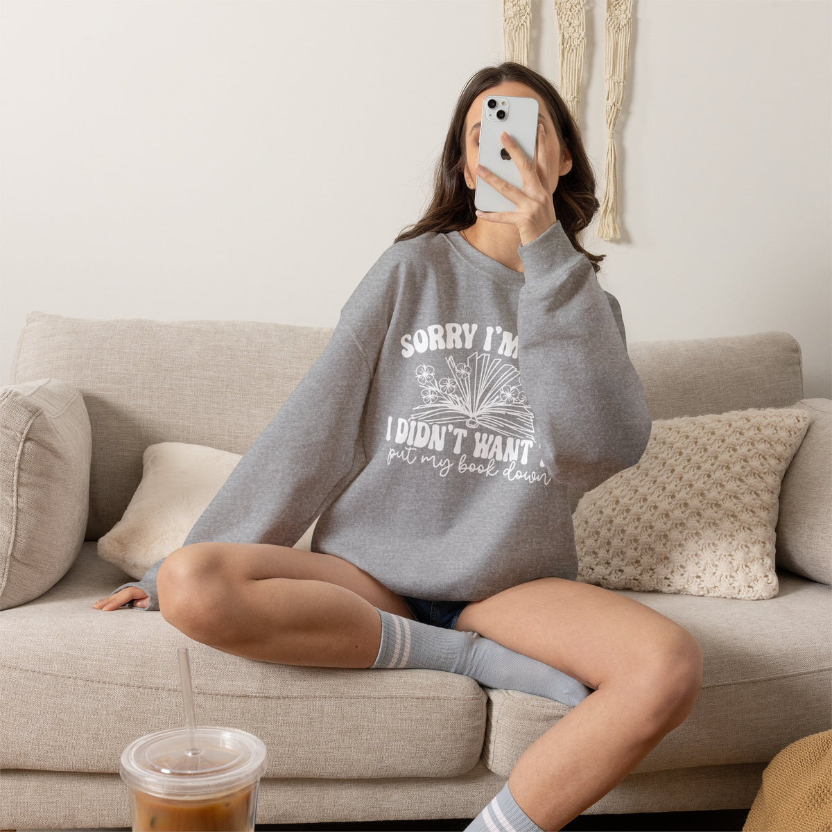Sorry I'm Late I Didn't Want to Put My Book Down Unisex Heavy Blend™ Crewneck Sweatshirt