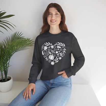Fall Heart Unisex Heavy Blend™ Crewneck Sweatshirt