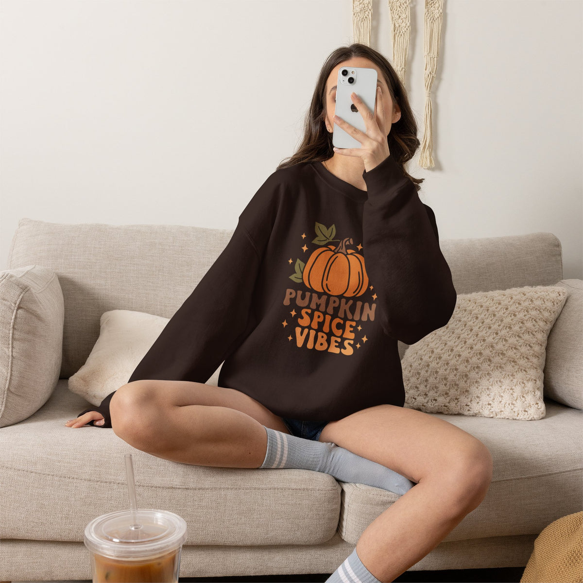 Pumpkin Spice Vibes Unisex Heavy Blend™ Crewneck Sweatshirt