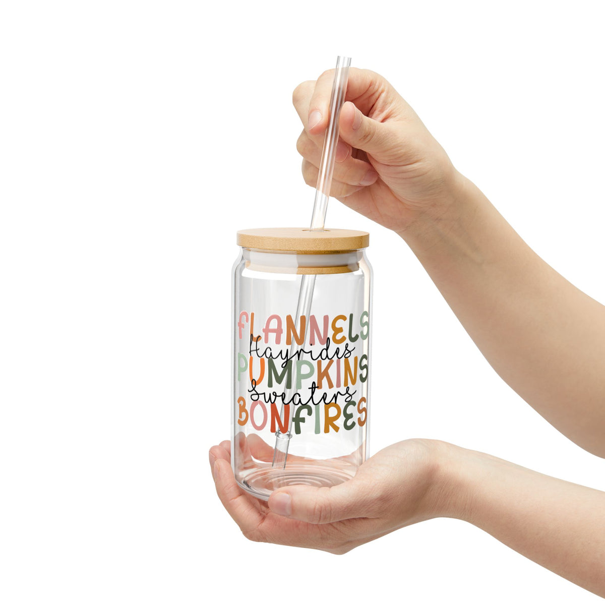 Fall Things Sipper Glass, 16oz