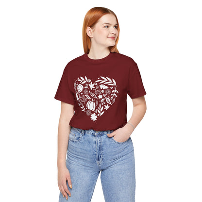 Fall Heart Unisex Jersey Short Sleeve Tee
