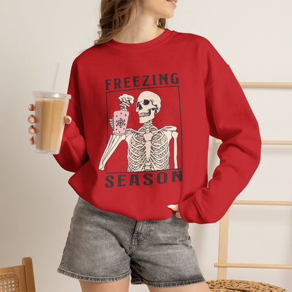 Freezing Season Skeleton Unisex Heavy Blend™ Crewneck Sweatshirt